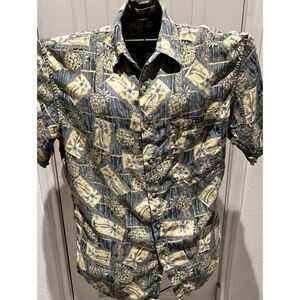Pierre Cardin Men’s Short Sleeve Hawaiian Island Shirt Vintage Size L